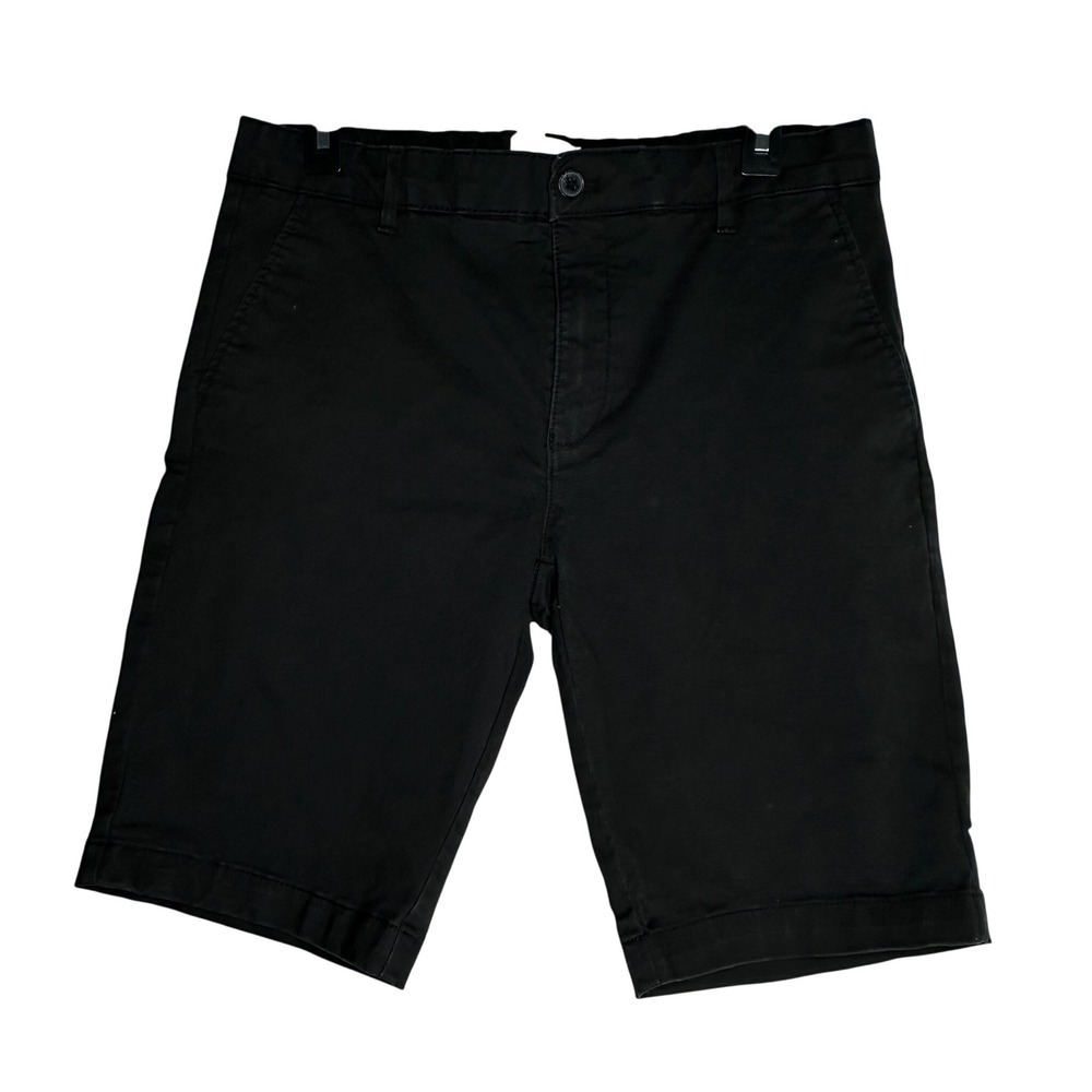 Topman Mens Black Chino‎ Shorts Size 32 Slim Fit Cotton Stretch F103860
